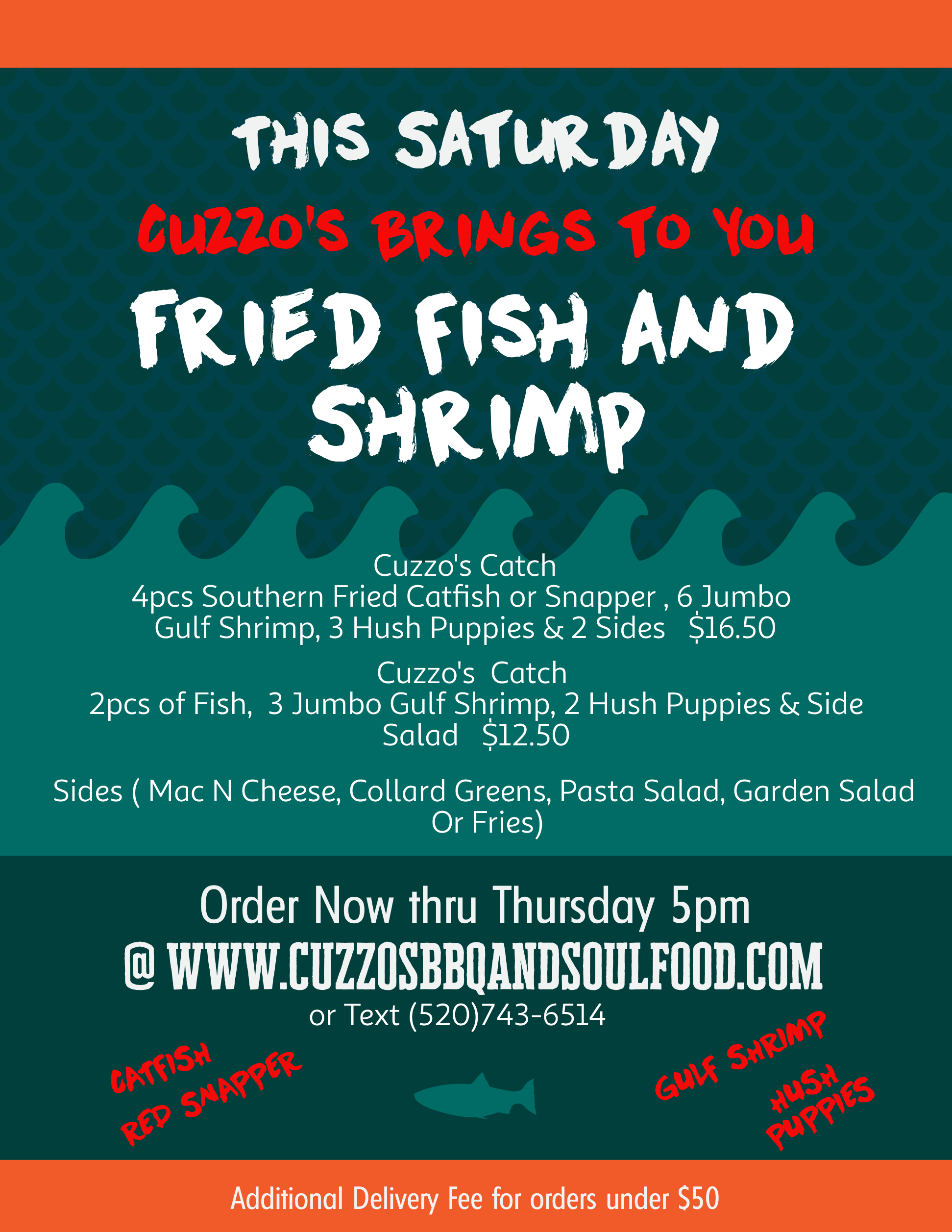 Fish Fry Flyer Cuzzo's BBQ and Soul Food