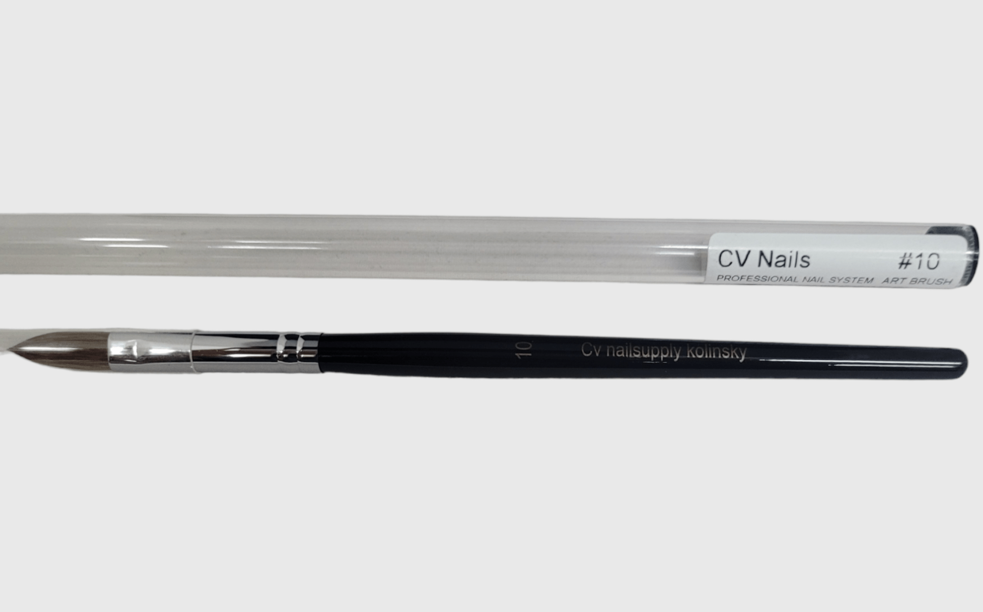 ACRYLIC NAIL BRUSH COLOR BLACK 100 KOLINSKY SIZE 10 CV Nails Supply