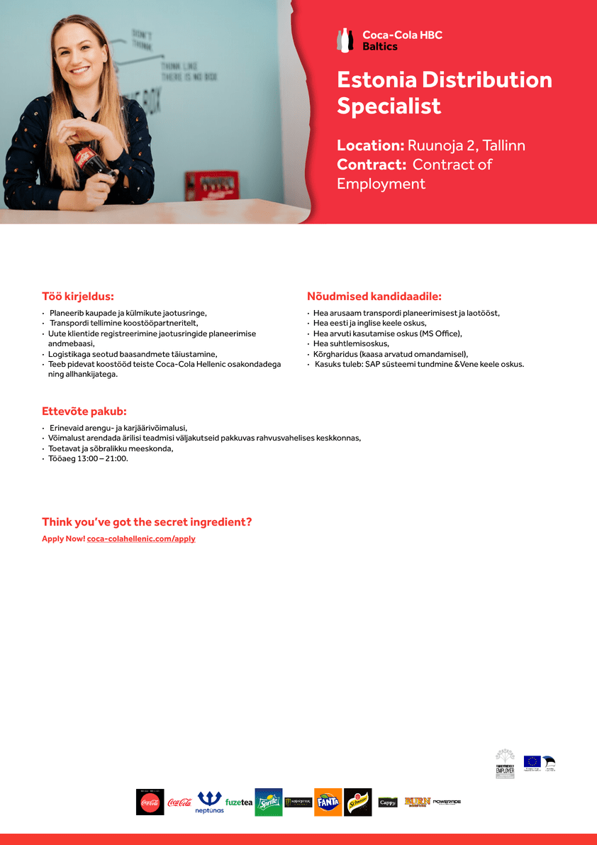 Vacancy Estonia Distribution Specialist, Tallinn