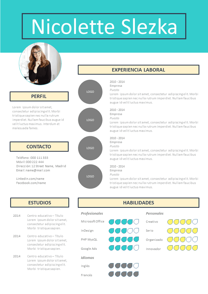 Modelo de CV Estructura simple para Descargar Libre