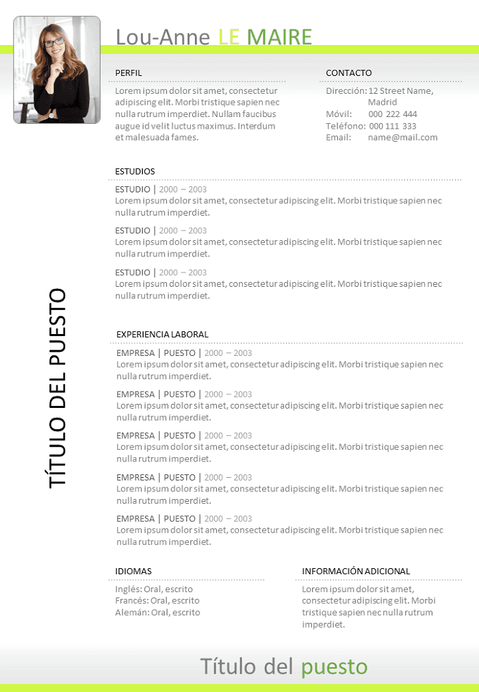 Modelo de CV Open Office para Descargar Libre