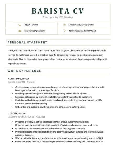 Barista Cover Letter - Examples & Template [Free Download]