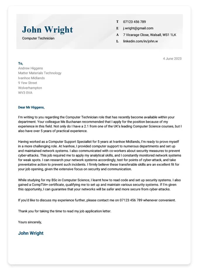 Job Application Letter Examples for 9 Jobs and Formats