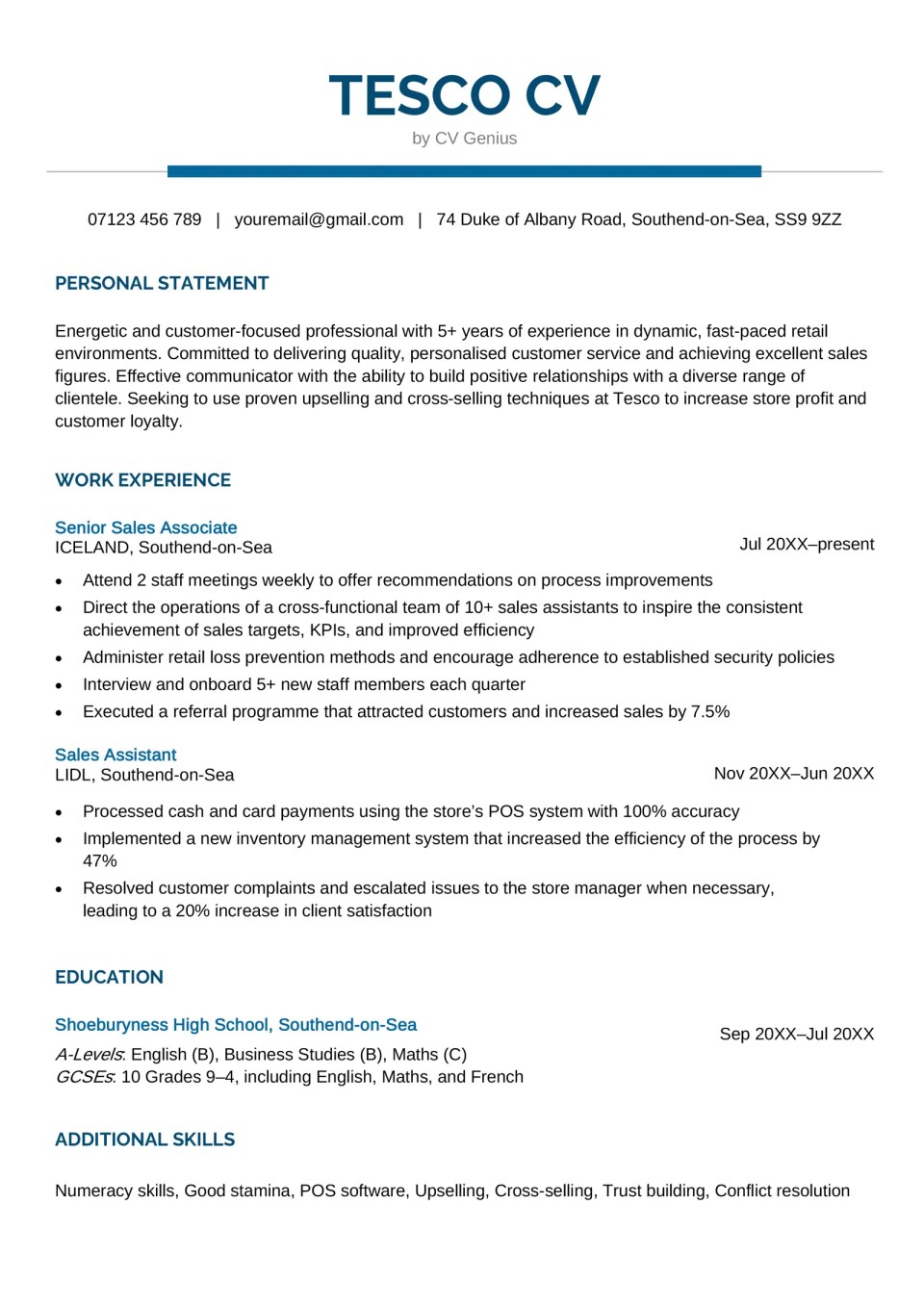 Tesco CV Example & Writing Tips for 2024