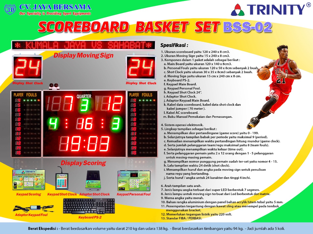 Scoreboard Basket BSS03 CV JAYA BERSAMA