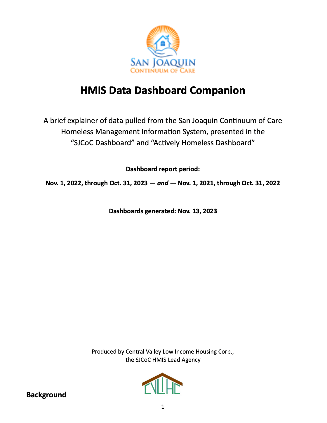 HMIS Dashboards Central Valley Low Housing Corp.