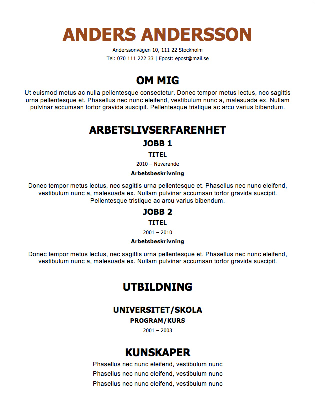 Att Skriva Cv