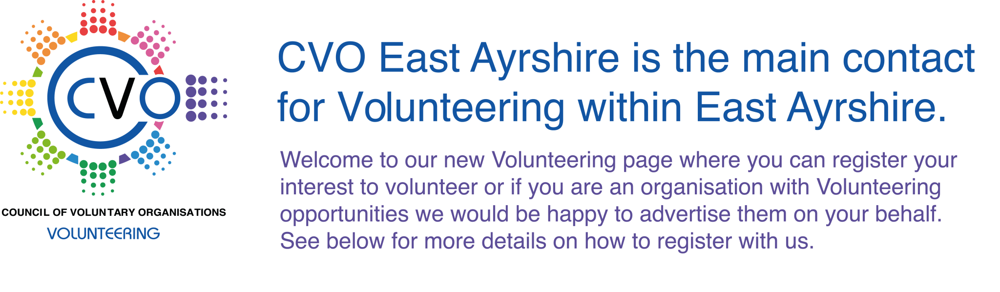 Volunteering CVO East Ayrshire CVO East Ayrshire