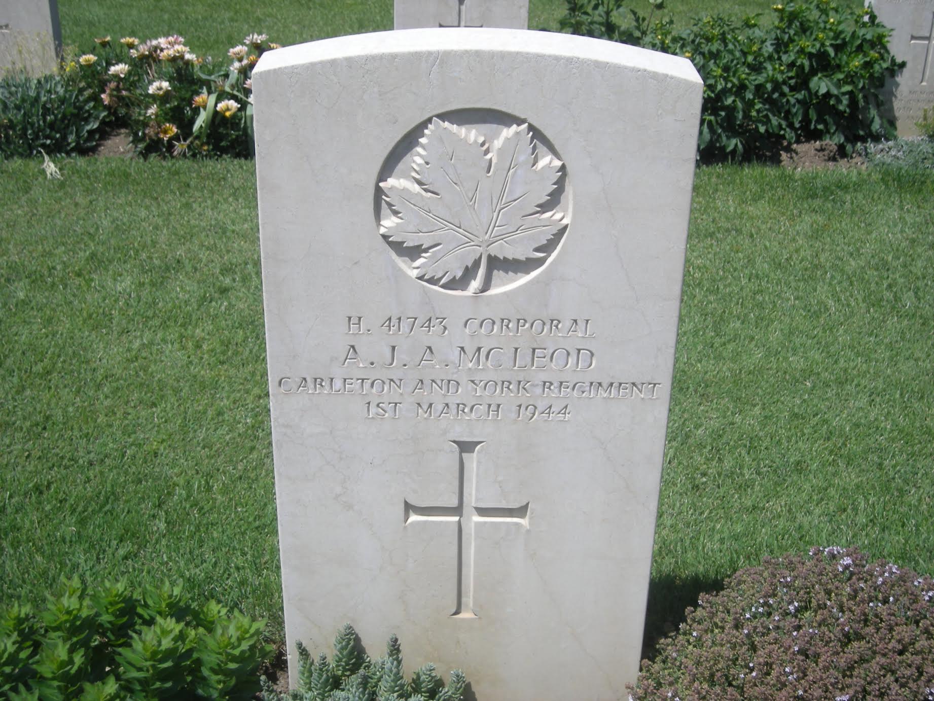 Angus James Allen McLeod The Canadian Virtual War Memorial Veterans