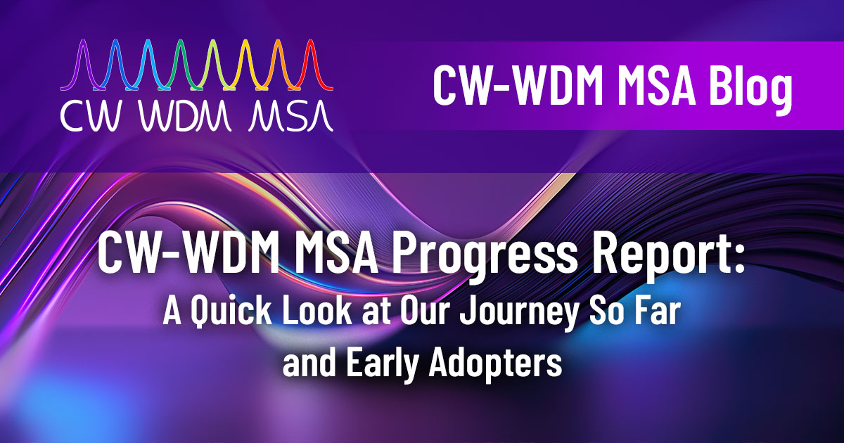 Progress Report An Update on the CWWDM MSA