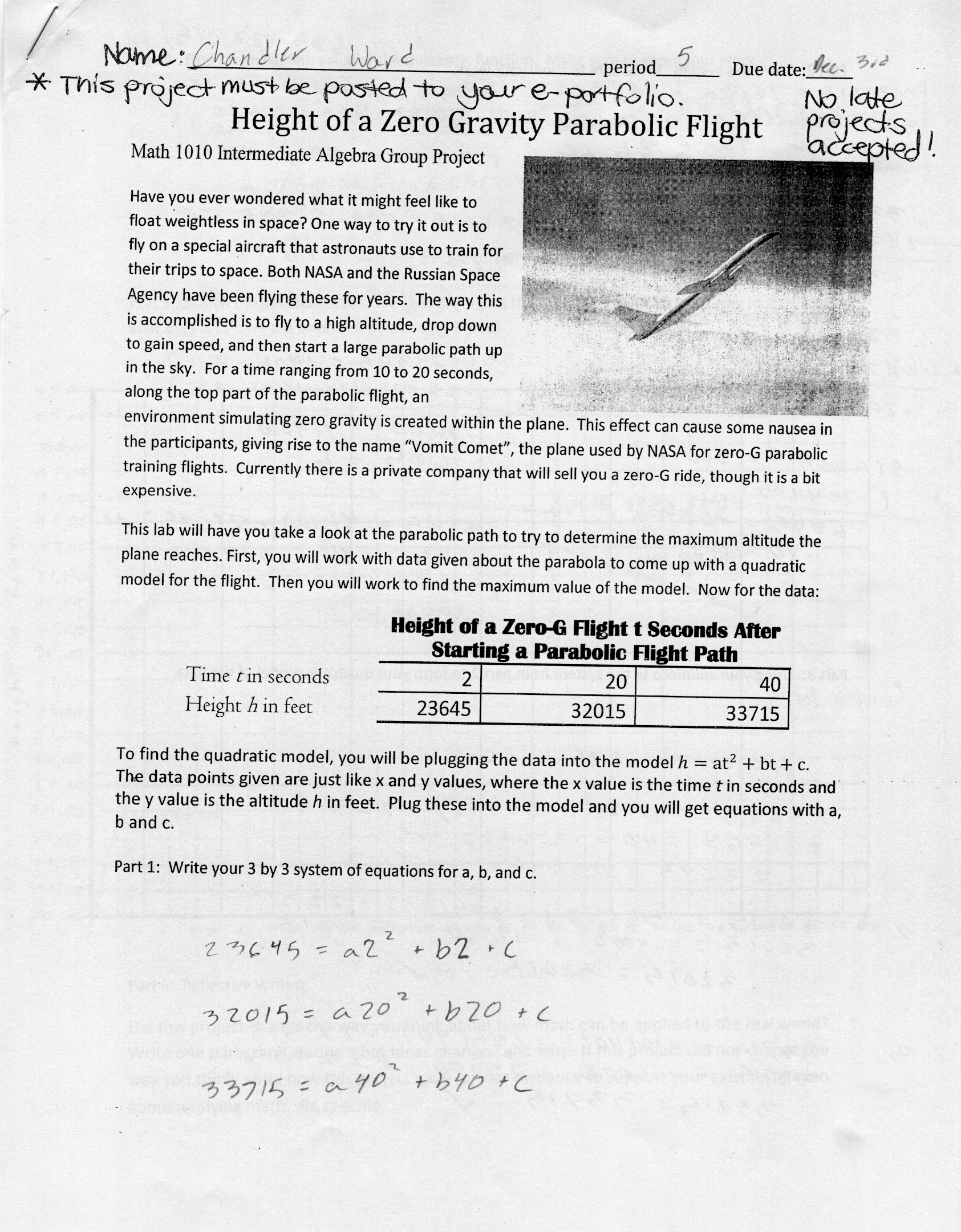 Math 1010 Project 2 CW Bingham SLCC MyPage