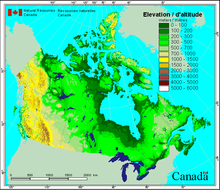 Canada Elevation Map 3D