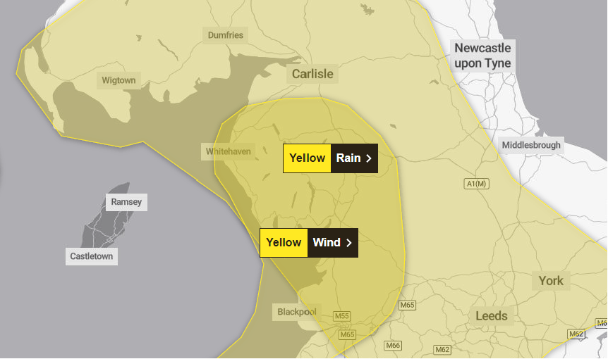 Storm Gerrit hits Cumbria as 21 flood alerts issued Cumberland and