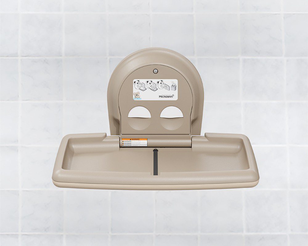 Koala Baby Changing Station, Horizontal, Surface Mounted, Beige