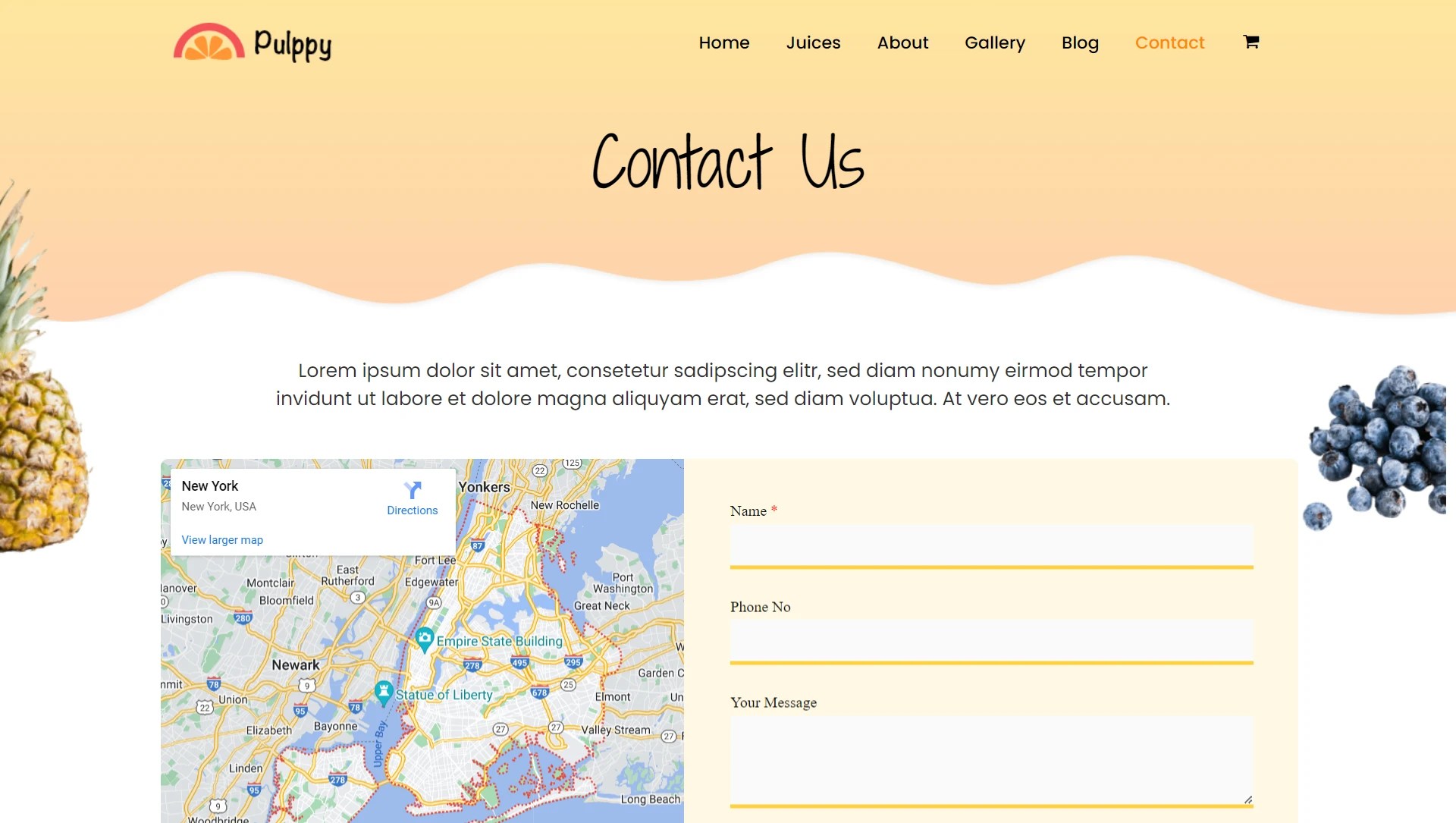 Juice Shop WordPress site Template