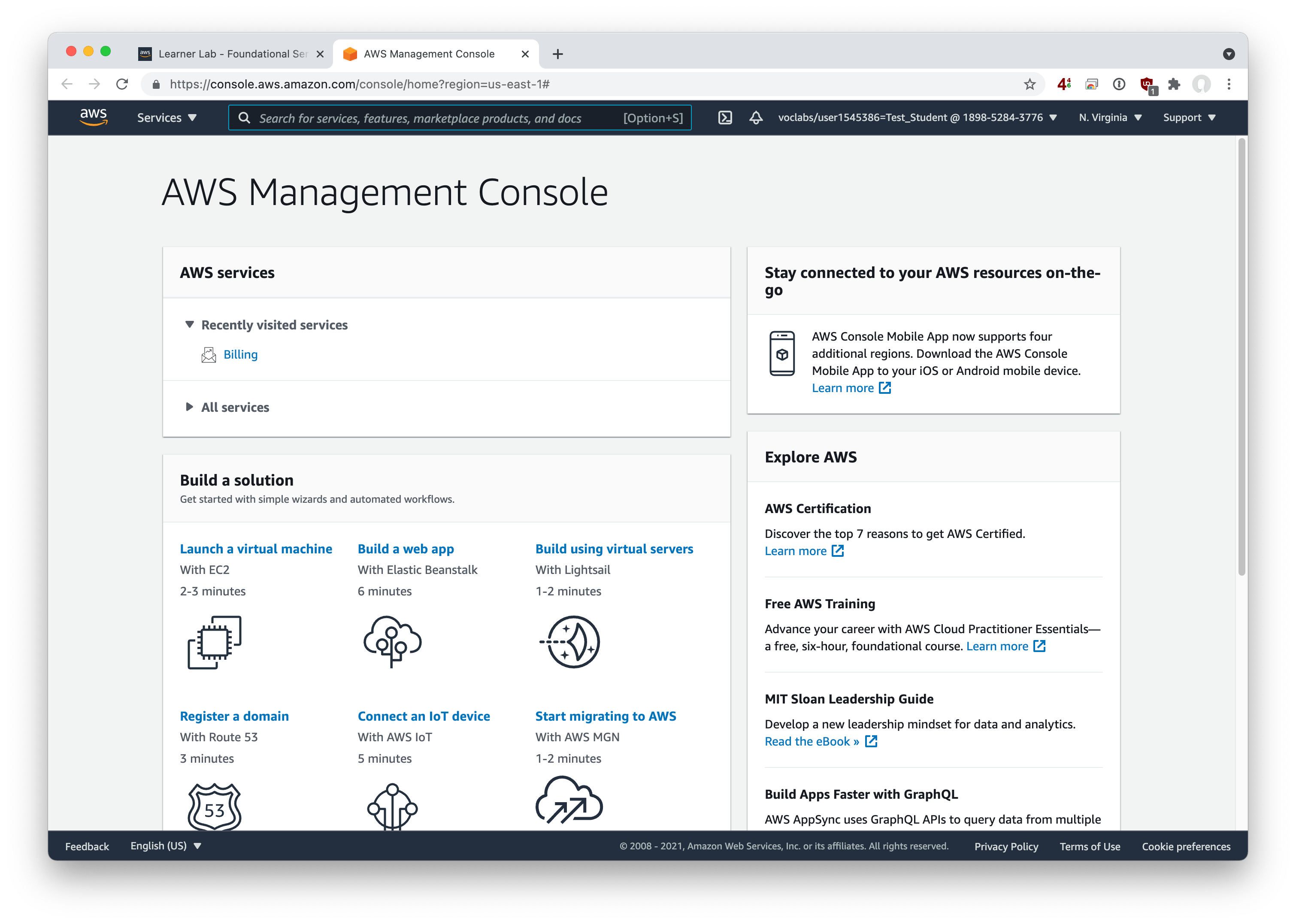 Lab 1 AWS QuickStart Pacific Cybersecurity