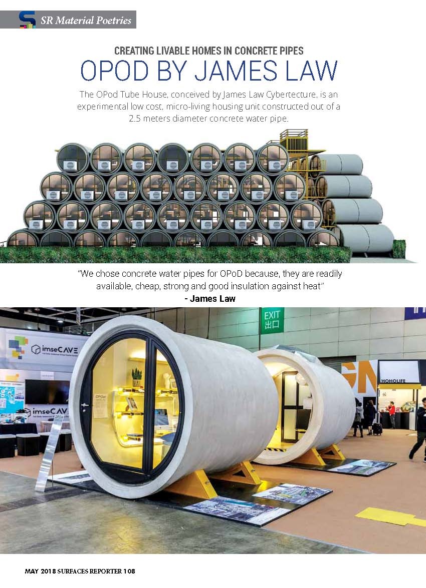 Surfaces Reporter features OPod Tube Housing Cybertecture