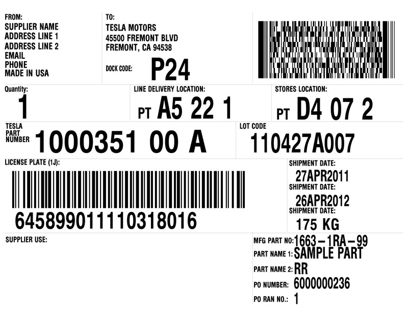 Tesla Content Label Template CYBRA