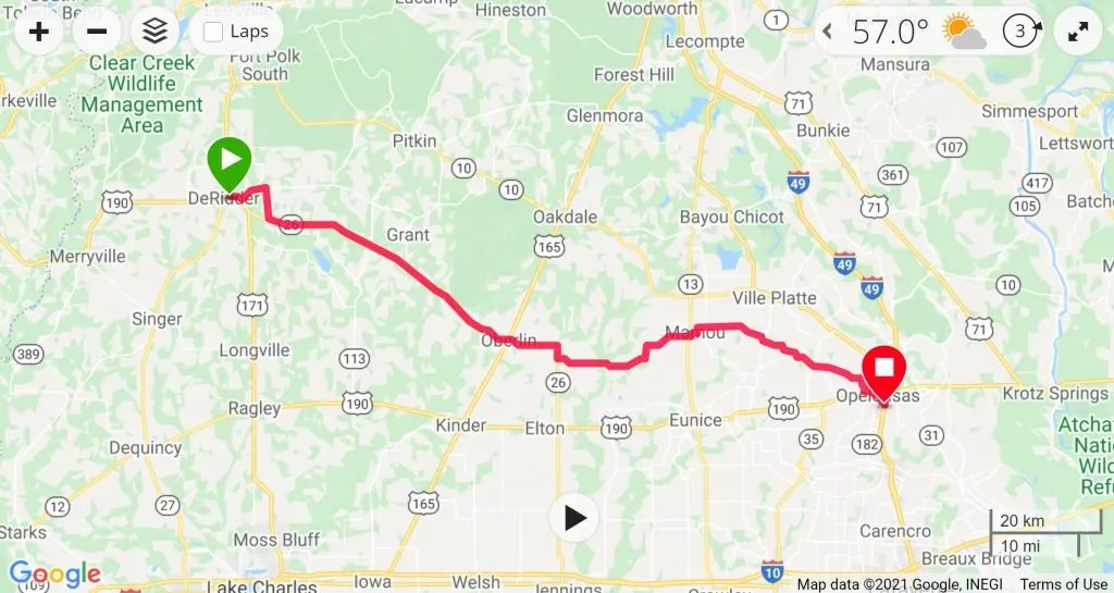 Day 36 DeRidder, LA to Opelousas, LA Cycle Across America