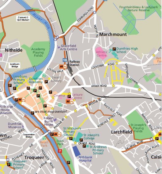 Map Of Dumfries Town Safe Links To Schools – Cycling Dumfries