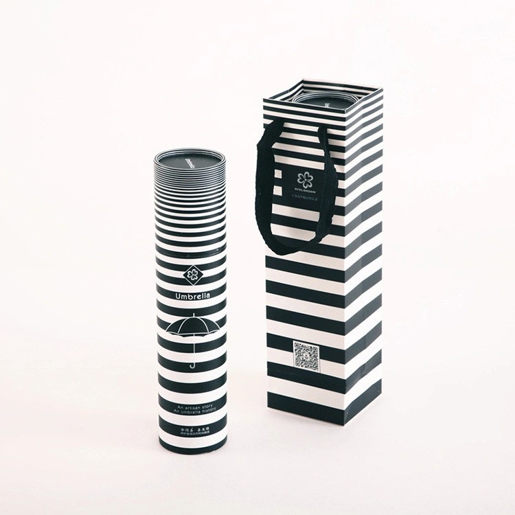 Customized Premium Umbrella Cylinder Gift Box With Paper Bag