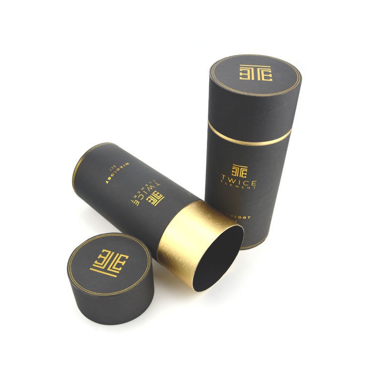 Gold Foil Stamping Wine Bottle Tube Packaging With Gold Neck