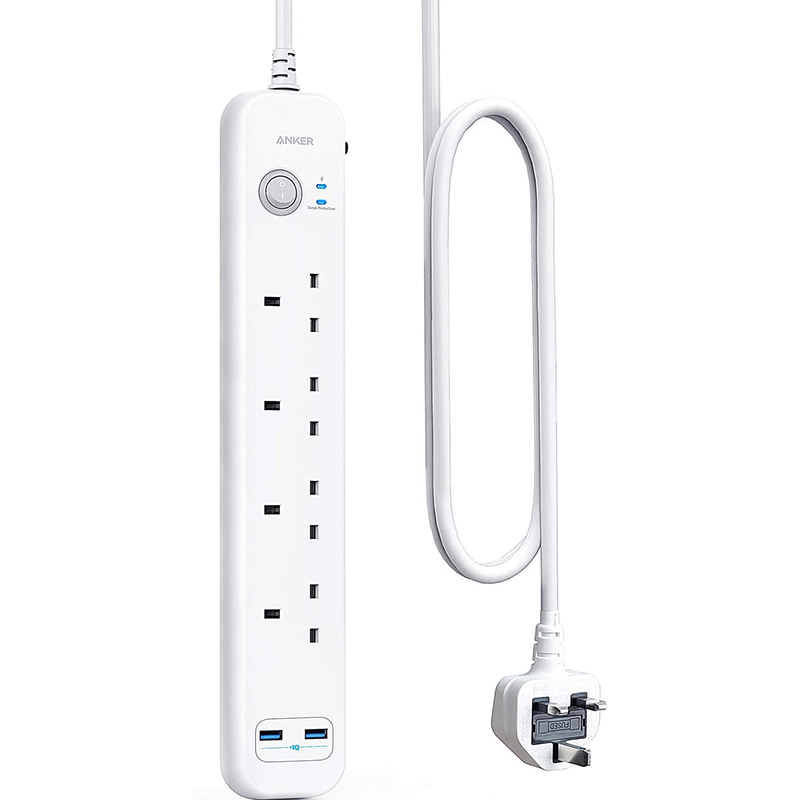 خرید و قیمت چندراهی برق Anker مدل 4 پورت A9141 ا Anker Extension Lead with 2 USB Ports and 4 ترب