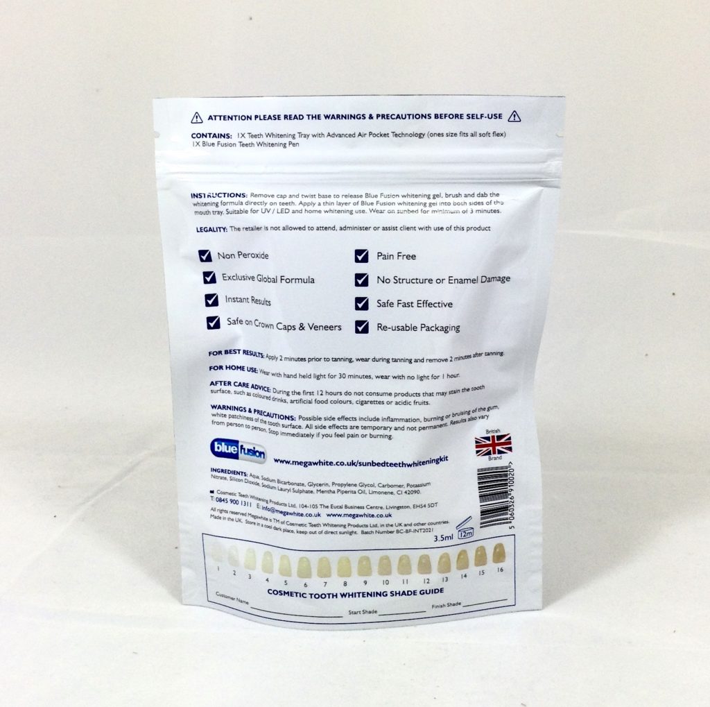 Teeth Whitening Kit by Megawhite for sunbed use Cyrano Ltd