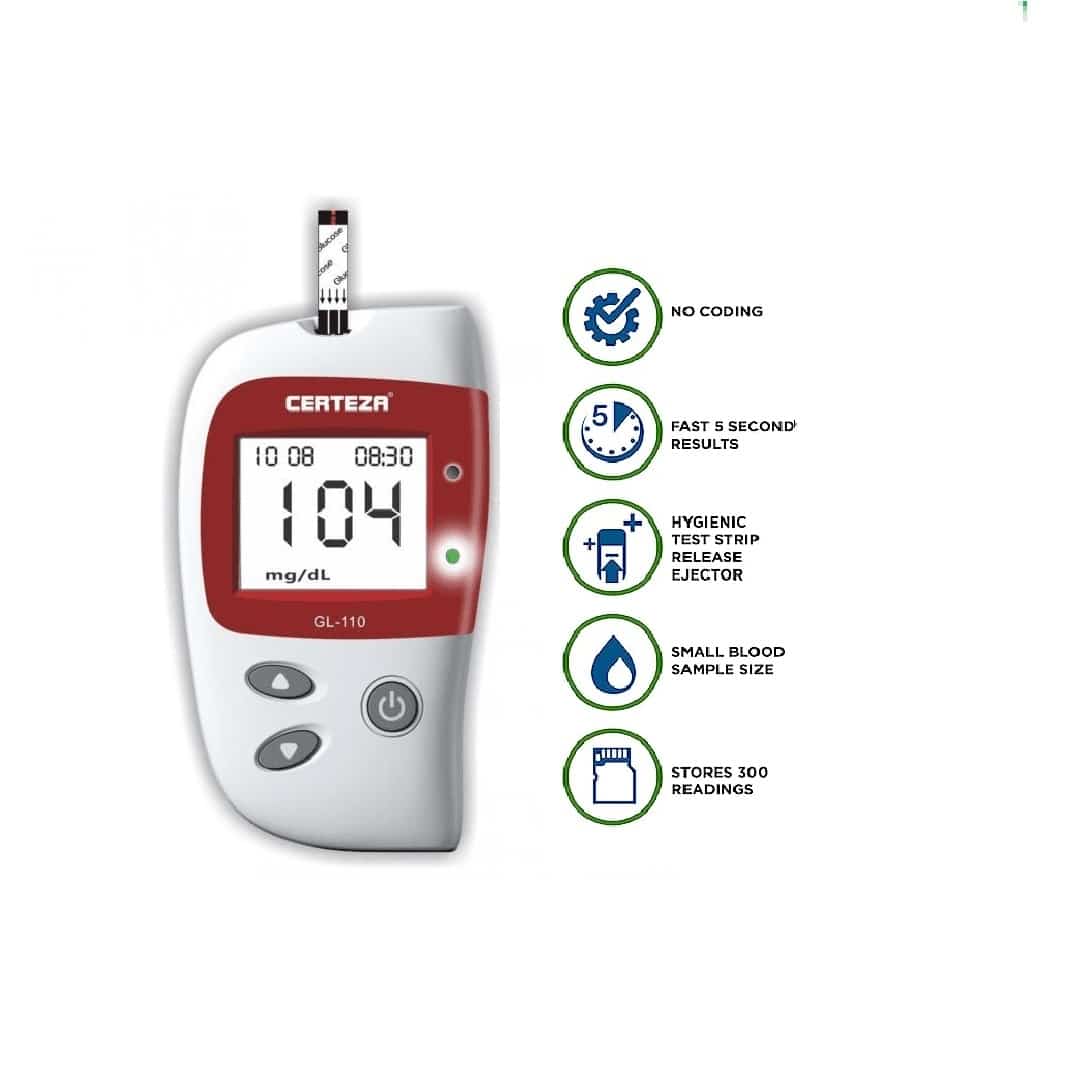 Certeza Blood Glucose Monitor GL110 With 10 Strips
