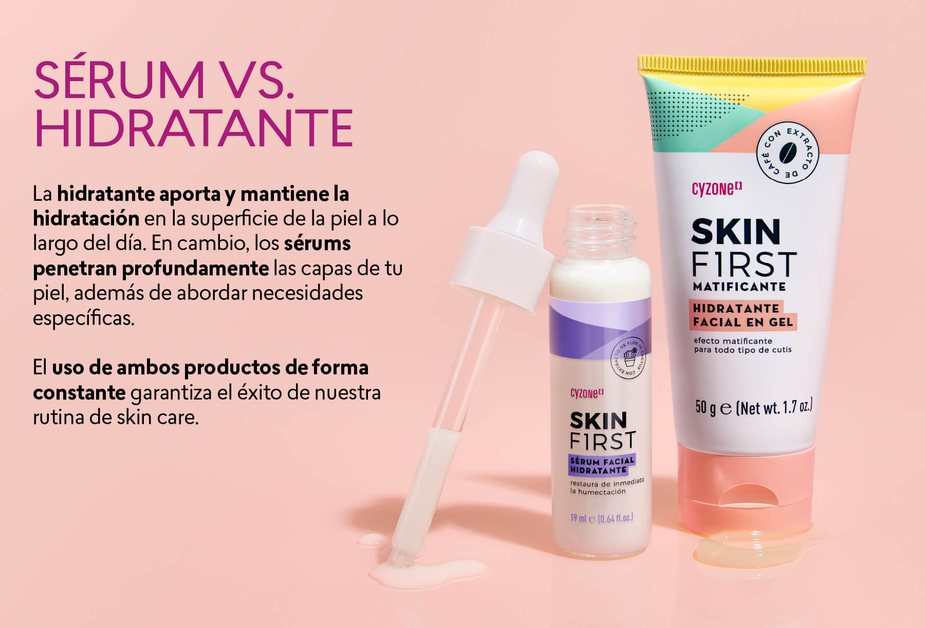 Sérums faciales hidratantes y correctores Skin First Cyzone
