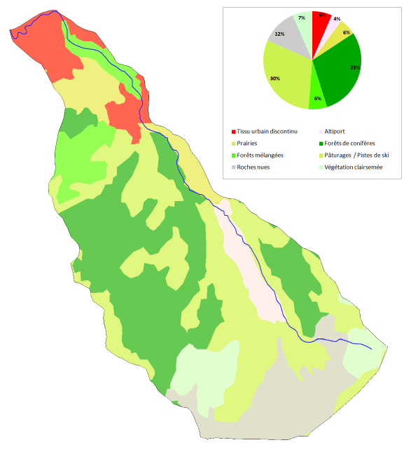 GLAPET - Plan de gestion : cartographie SIG du bassin versant du torrent (occupation su sol)