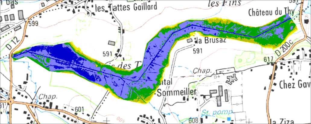 TATTES - Hydrologie : cartographie de l'écart au fil d'eau