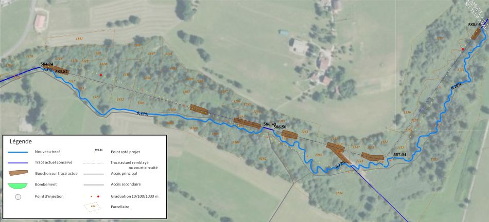 Projet au stade esquisse de la restauration de la zone humide du marais des Tattes