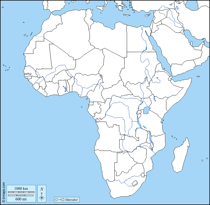 Afrika Karte Länder Umrisse Ausmalbild Karte von Afrika