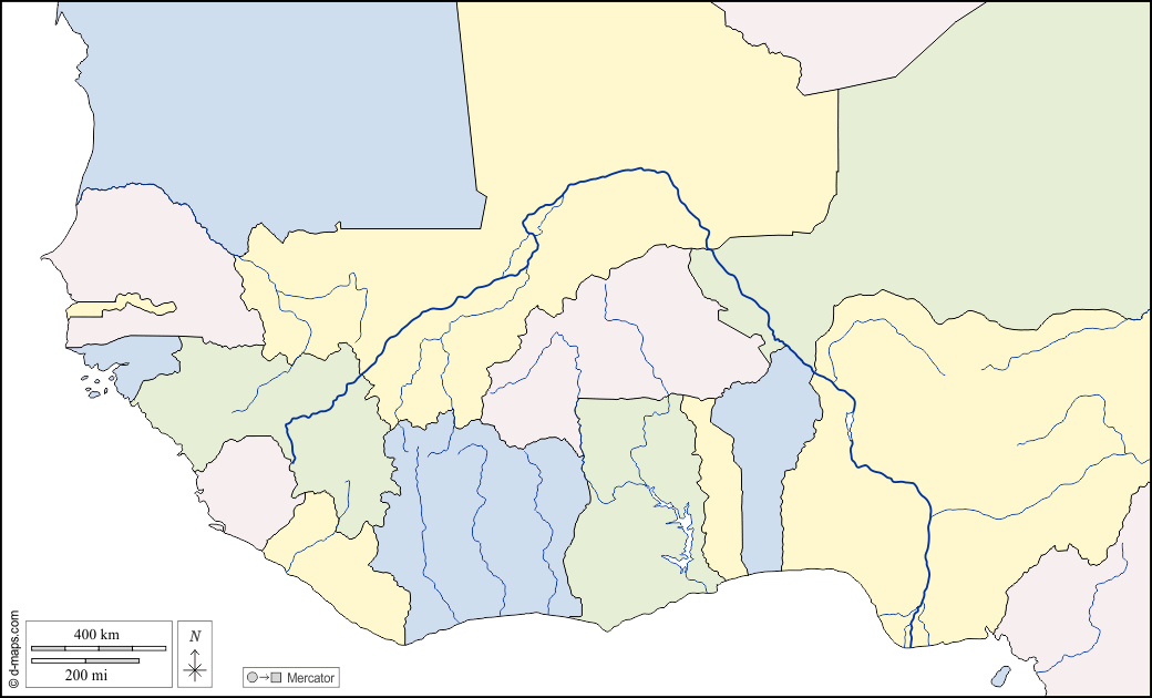 Pain Points De "Fond De Carte Afrique De L Ouest" Afrique de l'Ouest carte géographique gratuite, carte géographique