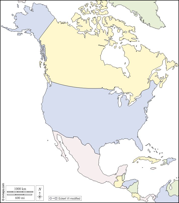 North America map with capitals Templ…