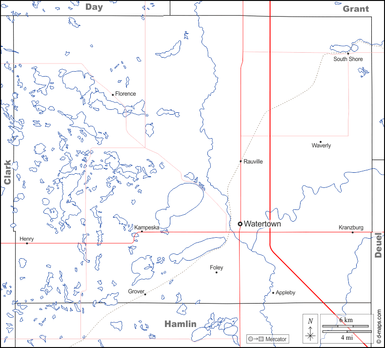 كودينغتون كونتي خريطة مجانية, خريطة خاليه من الفراغ, خريطة الخطوط