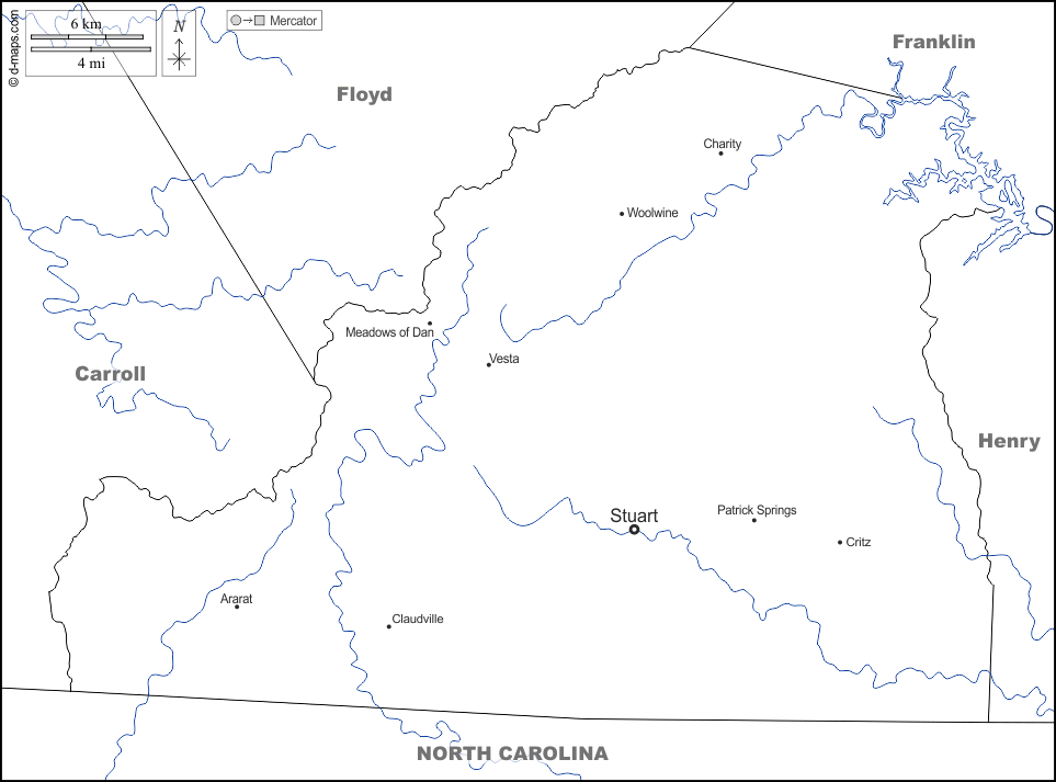 Patrick County free map, free blank map, free outline map, free base