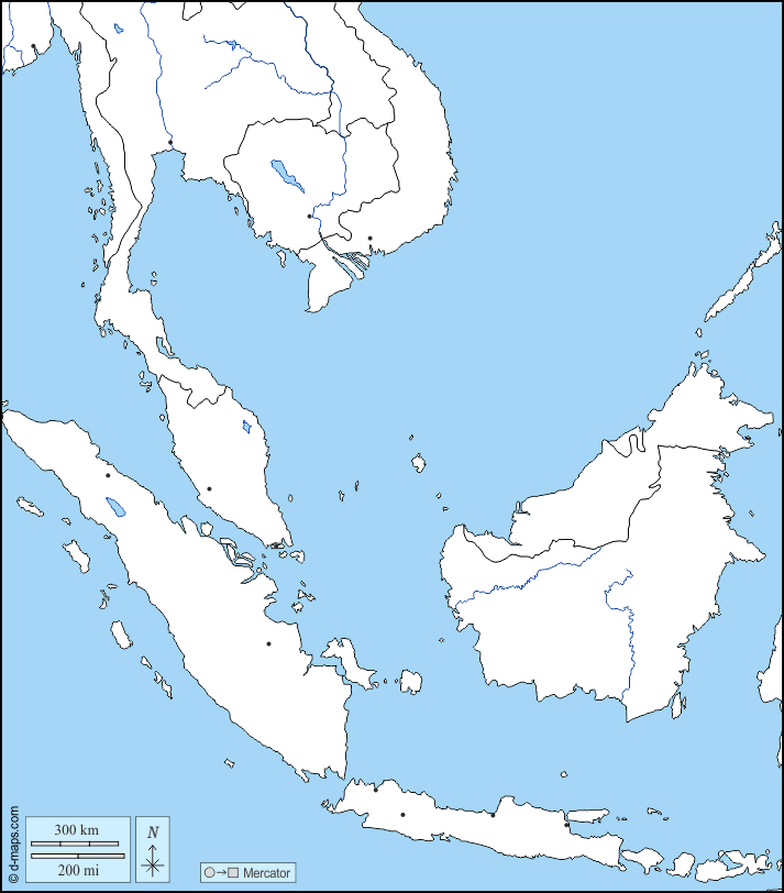 Southeast Asia free map, free blank map, free outline map, free base