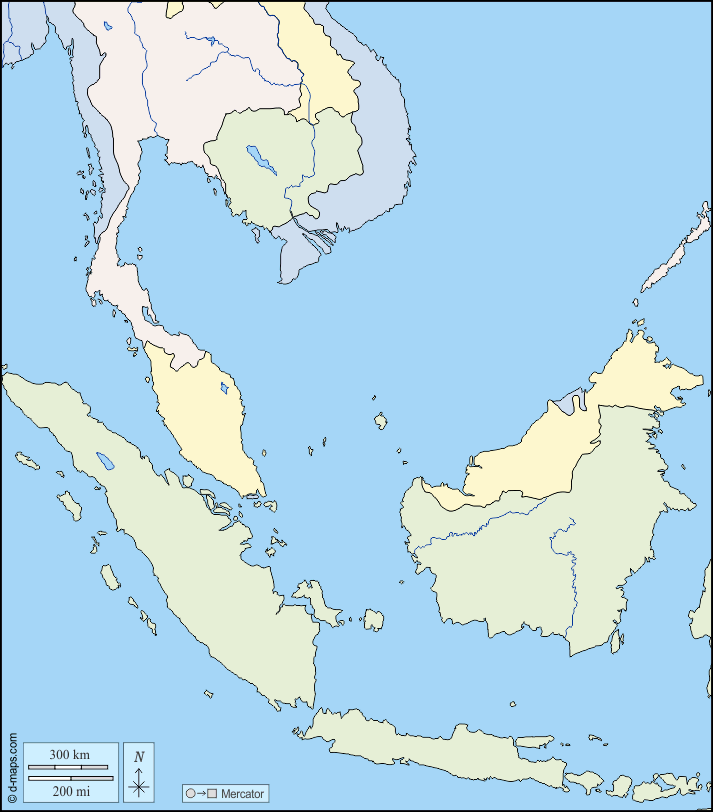 Southeast Asia Map Outline Southeast Asia free map, free blank map, free outline map, free base