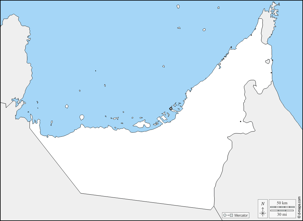 United Arab Emirates free map, free blank map, free outline map, free