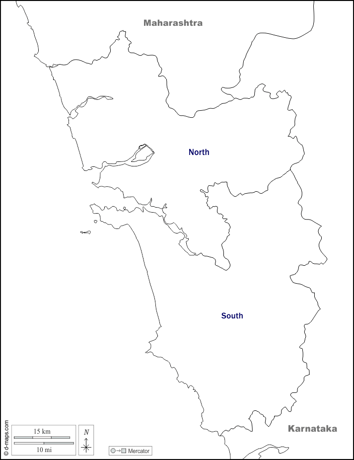 Goa free map, free blank map, free outline map, free base map