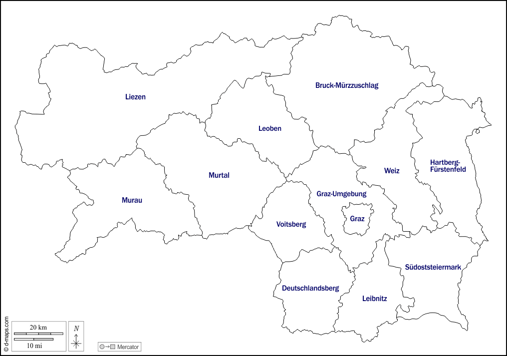 Styrie Autriche Carte : Styrie Carte Geographique Gratuite Carte Geographique Muette Gratuite Carte Vierge Gratuite Fond De Carte Gratuit Formats Graphiques Courants Contours Divisions Noms Blanc
