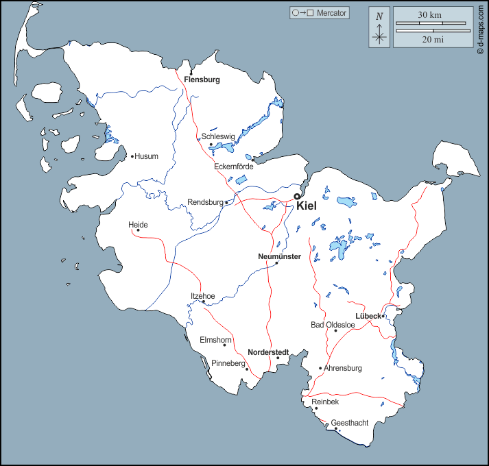 Schleswig Holstein Karte Mit Flüssen SchleswigHolstein Kostenlose Karten, kostenlose stumme Karte