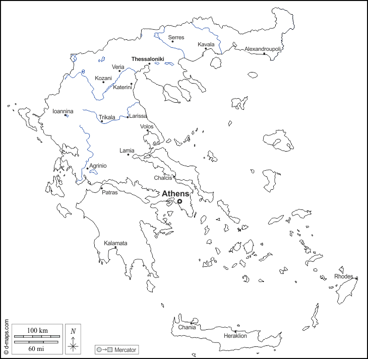 Les Défis De Voyager En Grèce Grèce carte géographique gratuite, carte géographique muette gratuite