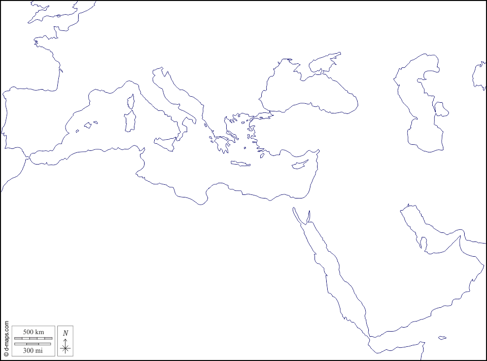 Ottoman Empire at the end of the 17th century free map, free blank map