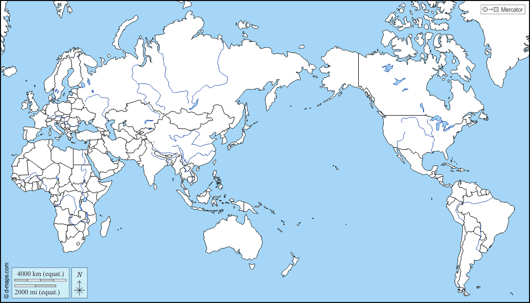 Blank Continents and Oceans Map Geography Resources Twinkl