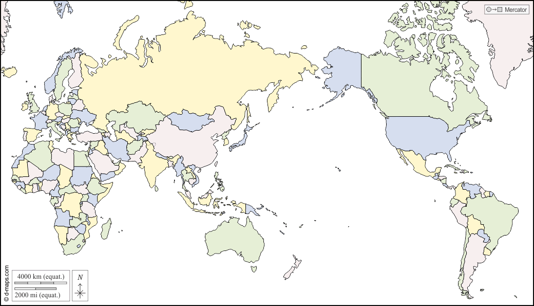 Blank Map Of The World With Pacific In Middle Planisphere World (Pacific Ocean) free map, free blank map, free