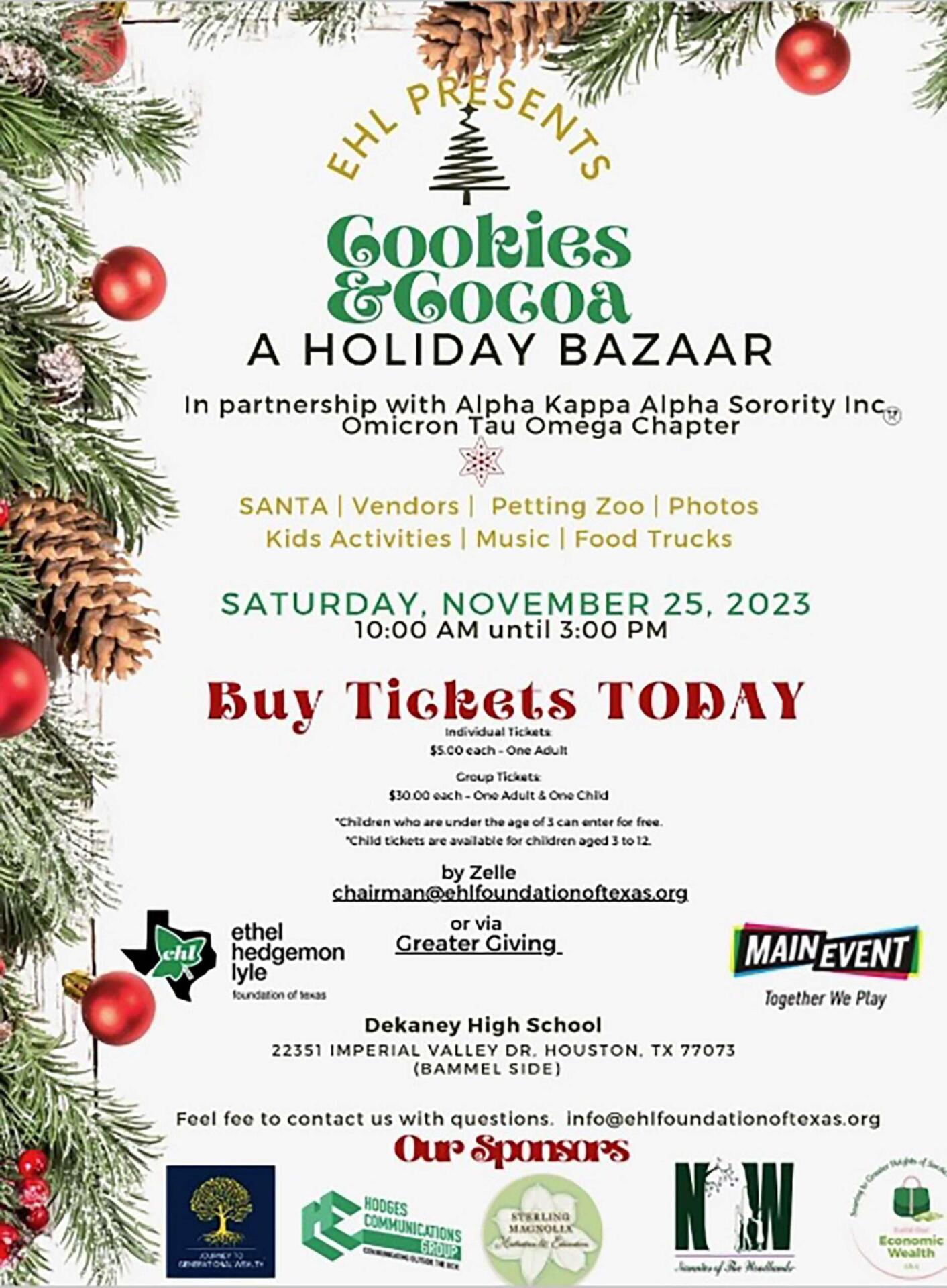 Celebrate the Season Cookies & Cocoa A Holiday Bazaar