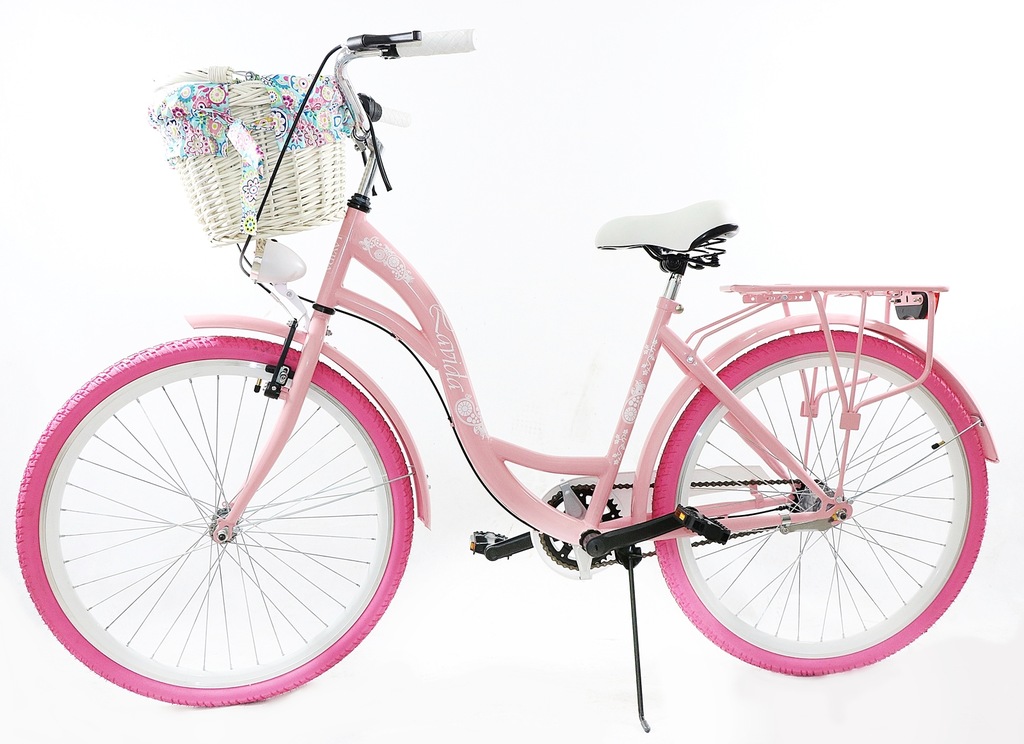 ROWER MIEJSKI 26 3 BIEGI NOWY DAMSKI RÓŻOWY KOSZ 7348660570